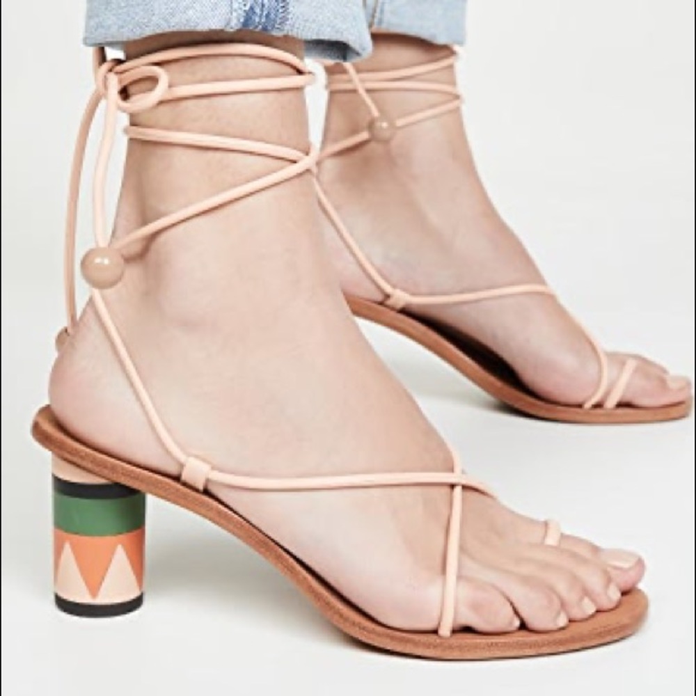 Ulla Johnson Kaya Heel Sandals in Rose